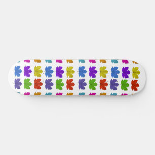 Colorful maple leaves skateboard