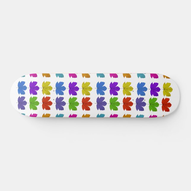 Colorful maple leaves skateboard (Horz)