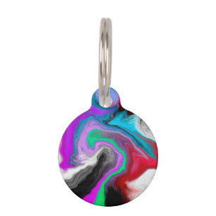 Colorful Marble Art Explosion Personalized Pet Tag