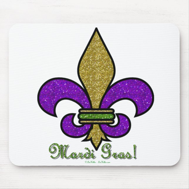 Colorful Mardi Gras Fleur De Lis Mouse Mat (Front)