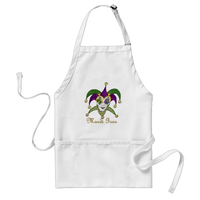 Colorful Mardi Gras Jesters Mask Standard Apron (Front)