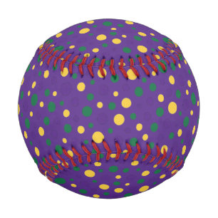 Colorful Mardi Gras polka dot Baseball