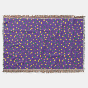 Colorful Mardi Gras polka dot Throw Blanket