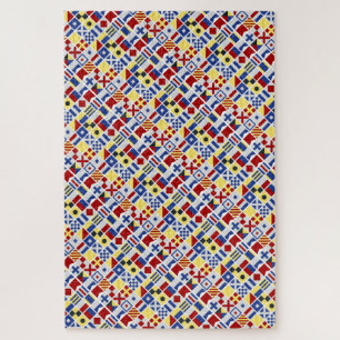 Colorful Mariner Nautical Flag Pattern Challenging Jigsaw Puzzle