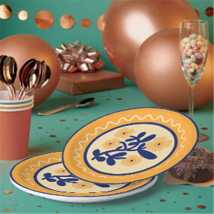 Colorful Matisse Abstract Floral Artsy Paper Plate