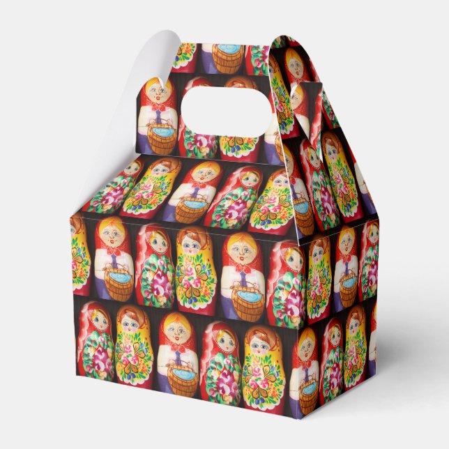 Colorful Matryoshka Dolls  Favour Box (Front Side)