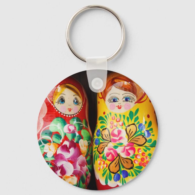 Colorful Matryoshka Dolls Key Ring (Front)