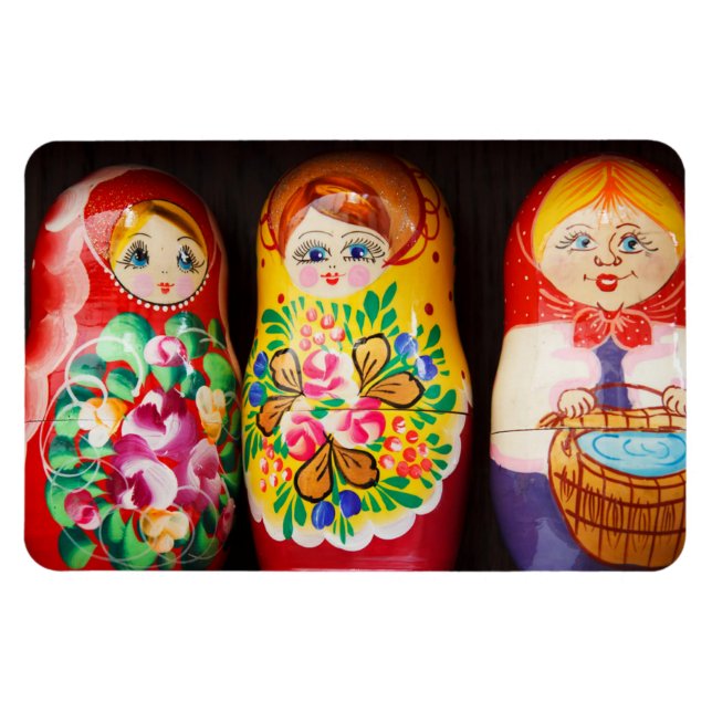 Colorful Matryoshka Dolls Magnet (Horizontal)