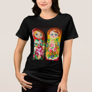 Colorful Matryoshka Dolls Tri-Blend Shirt