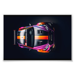 Colorful matte race car photo print