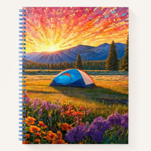 Colorful Meadow Flowers Camping Tent Art Notebook