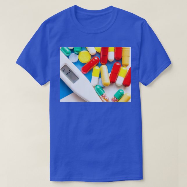 Colorful medicine pills drugs and capsules 2 T-Shirt (Design Front)