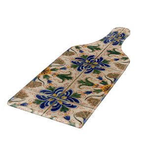 Colorful Mediterranean Vintage Floral Pattern Cutting Board