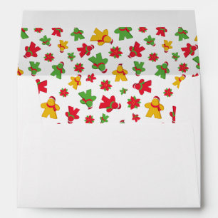 Colorful Meeple Board Game Christmas Envelope