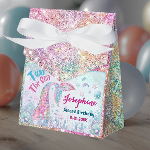 Colorful Mermaid First birthday custom tent Favour Box
