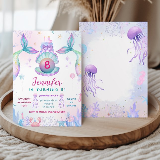 Colorful Mermaid Tail Birthday Invitation (Creator Uploaded)