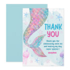 Colorful Mermaid watercolor birthday Thank you