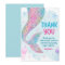 Colorful Mermaid watercolor birthday Thank you