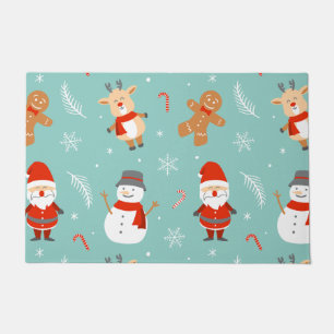 Colorful Merry and Bright Christmas 2023 Family Ho Doormat