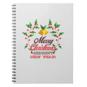 Colorful Merry and Bright Christmas 2026 Holidy Notebook