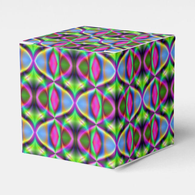 Colorful Metallic Fractal Luster  Favour Box (Front Side)