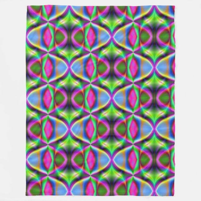 Colorful Metallic Fractal Luster  Fleece Blanket (Front)