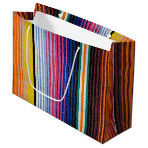 Colorful Mexican Fiesta Blanket Design Large Gift Bag