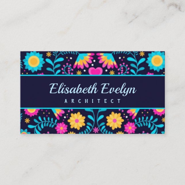 Colorful mexican screensaver business card (Front)