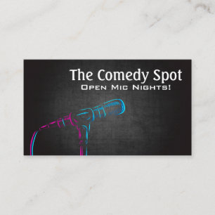 Colorful Microphone   Host   Comedian Business Card