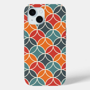 Colorful Mid-Century Modern Style Pattern iPhone 15 Case