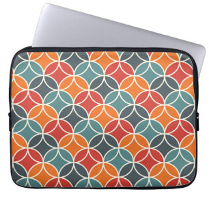 Colorful Mid-Century Modern Style Pattern Laptop Sleeve