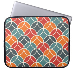 Colorful Mid-Century Modern Style Pattern Laptop Sleeve