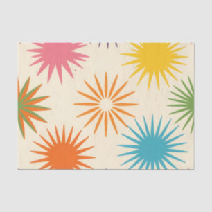 Colorful Mid Century Starburst Pattern Tissue Paper