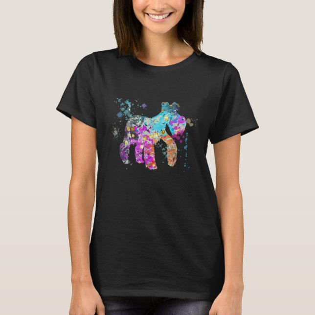 Colorful Miniature Schnauzer   Dog Miniature Schna T-Shirt (Front)