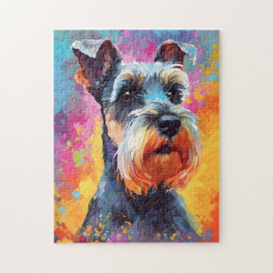 Colorful Miniature Schnauzer Jigsaw Puzzle