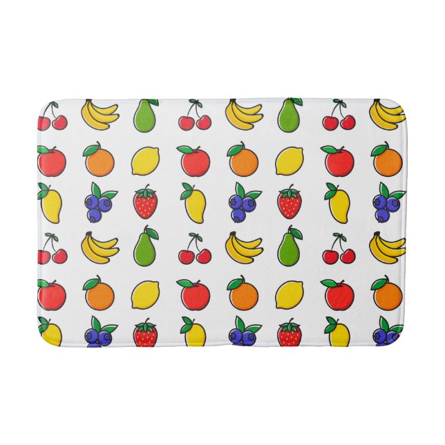 Colorful Mixed Fruit Pattern Bath Mat (Front)