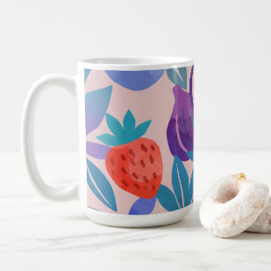 Colorful Mixed Fruit Pattern Modern Art Print Coffee Mug