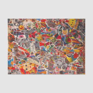 Colorful Mixed Media Pop Art Collage Tissue Paper