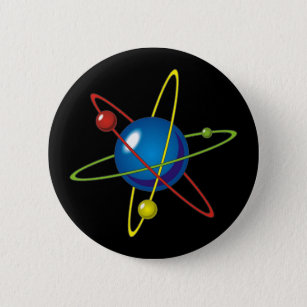 Colorful Model of the Atom 6 Cm Round Badge