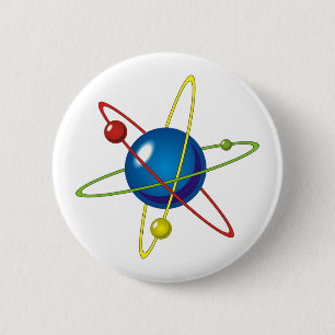 Colorful Model of the Atom 6 Cm Round Badge