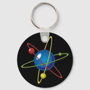 Colorful Model of the Atom Key Ring