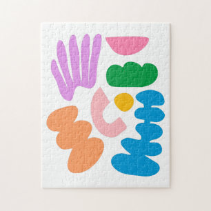 Colorful Modern Abstract Geometric Shapes Art Jigsaw Puzzle