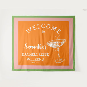 colorful Modern Bachelorette Party bold cocktail Tapestry