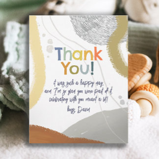 Colorful Modern Birthday Boy Thank You Card