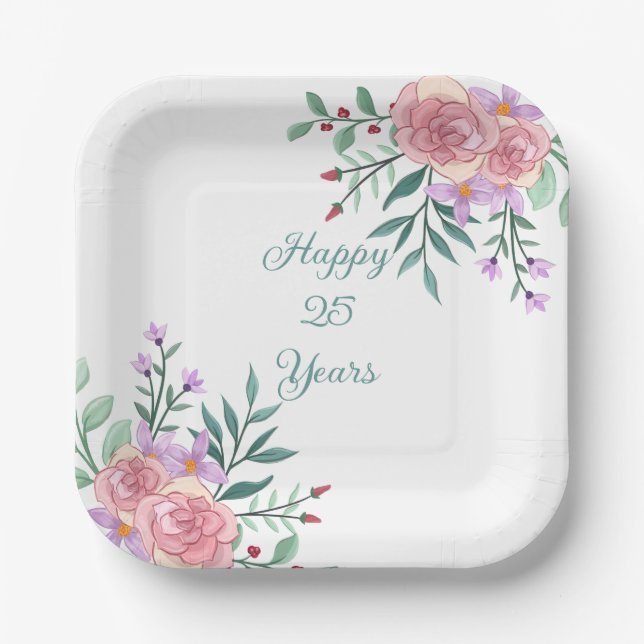 Colorful Modern Birthday Celebration Plate (Front)