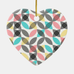 Colorful, modern, cheerful circular geometric ceramic tree decoration