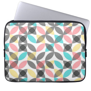 Colorful, modern, cheerful circular geometric laptop sleeve