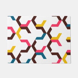Colorful, modern, cool trendy chevron arrow shapes doormat