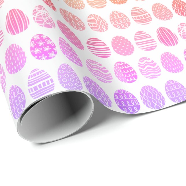 Colorful modern Easter Eggs Pattern  Wrapping Paper (Roll Corner)