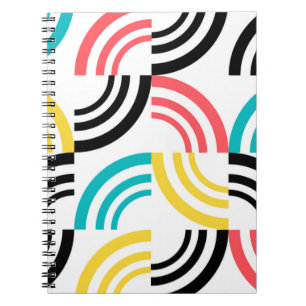 Colorful, modern, fun, cheerful geometric graphic notebook